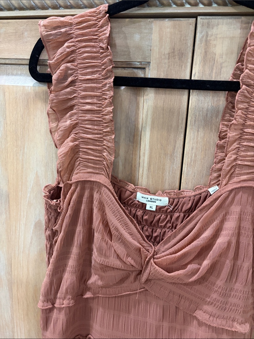 Max Studio Sleeveless Tiered Maxi Dress in Dusty Rose - Picture 3 of 5